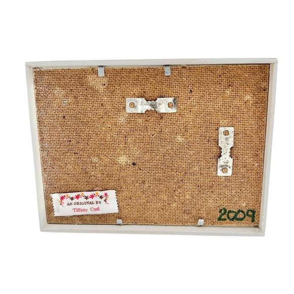 Hand Crafted Shadow Box 7.5 x 5.5 x 3 White Trees Christmas Mixed Media - Picture 4 of 7